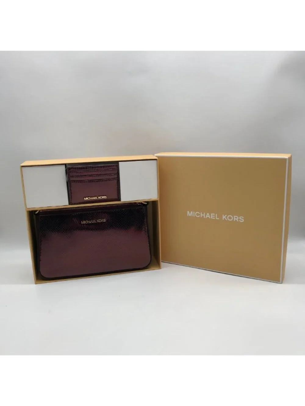 Michael Kors Oxblood Rouge Sombre Leather Shoulder Bag Gift Set